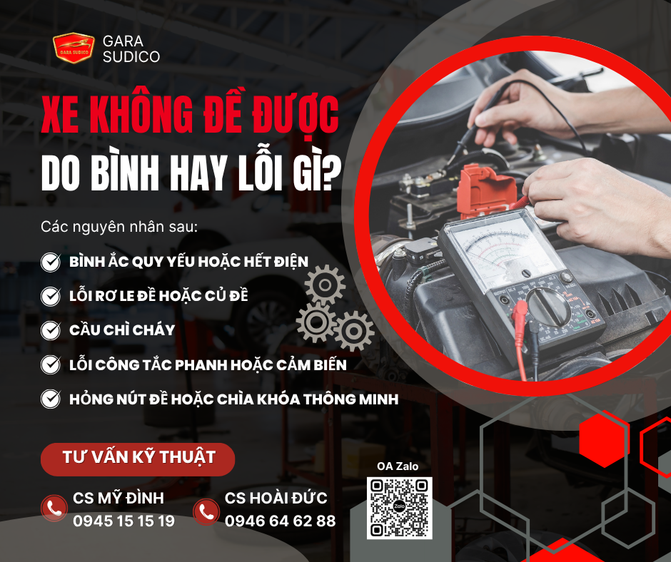 Xe không đề được – Do bình ắc quy yếu hay lỗi khiến xe không nổ máy?